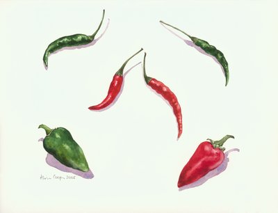 Chillies and Peppers, 2005 by Alison Cooper